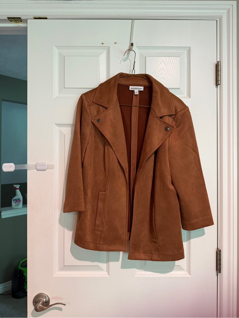 NorthStyle Rust Suede-Style Open Blazer Jacket